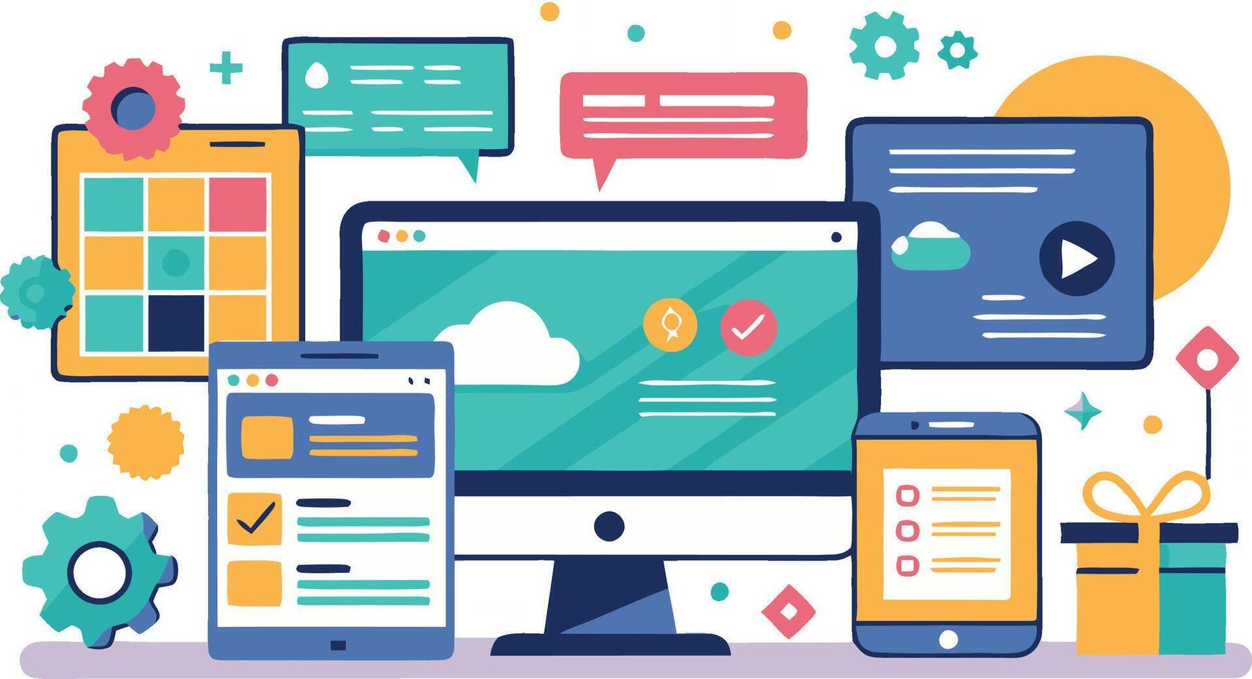 ui ux interfaz elementos y navegador ventanas, web diseño, software desarrollo, o aplicación diseño vector
