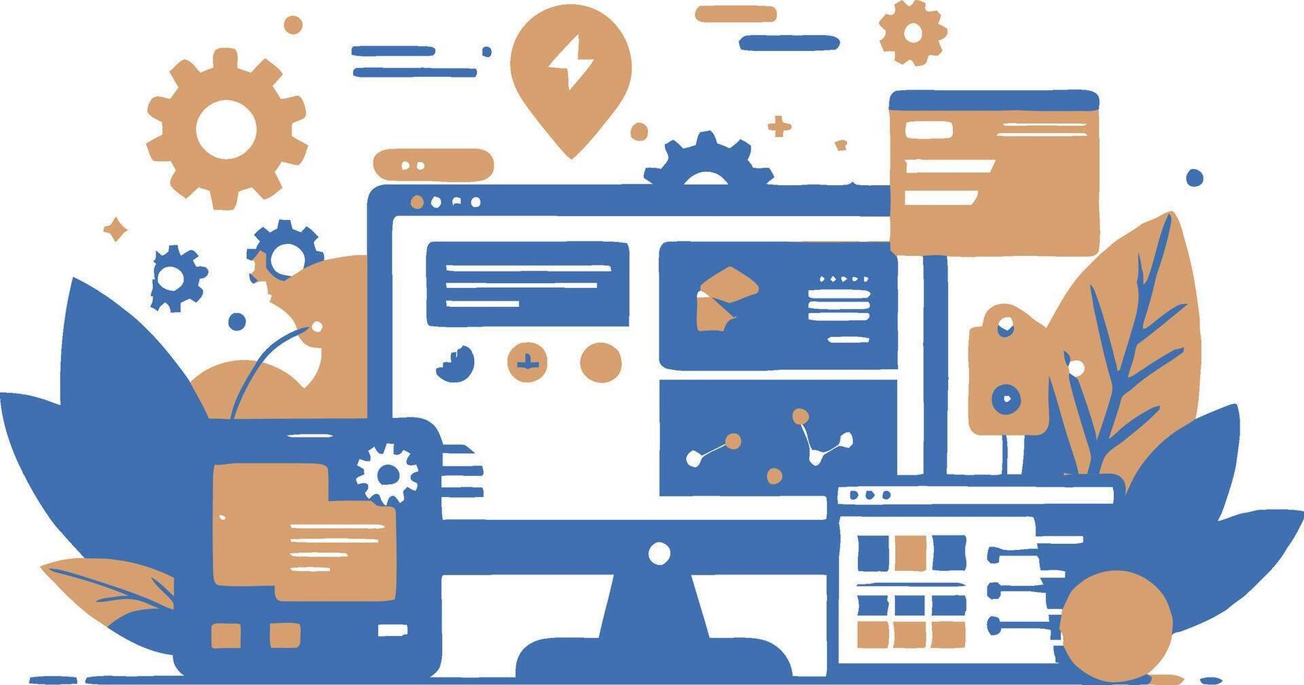 ui ux interfaz elementos y navegador ventanas, web diseño, software desarrollo, o aplicación diseño vector