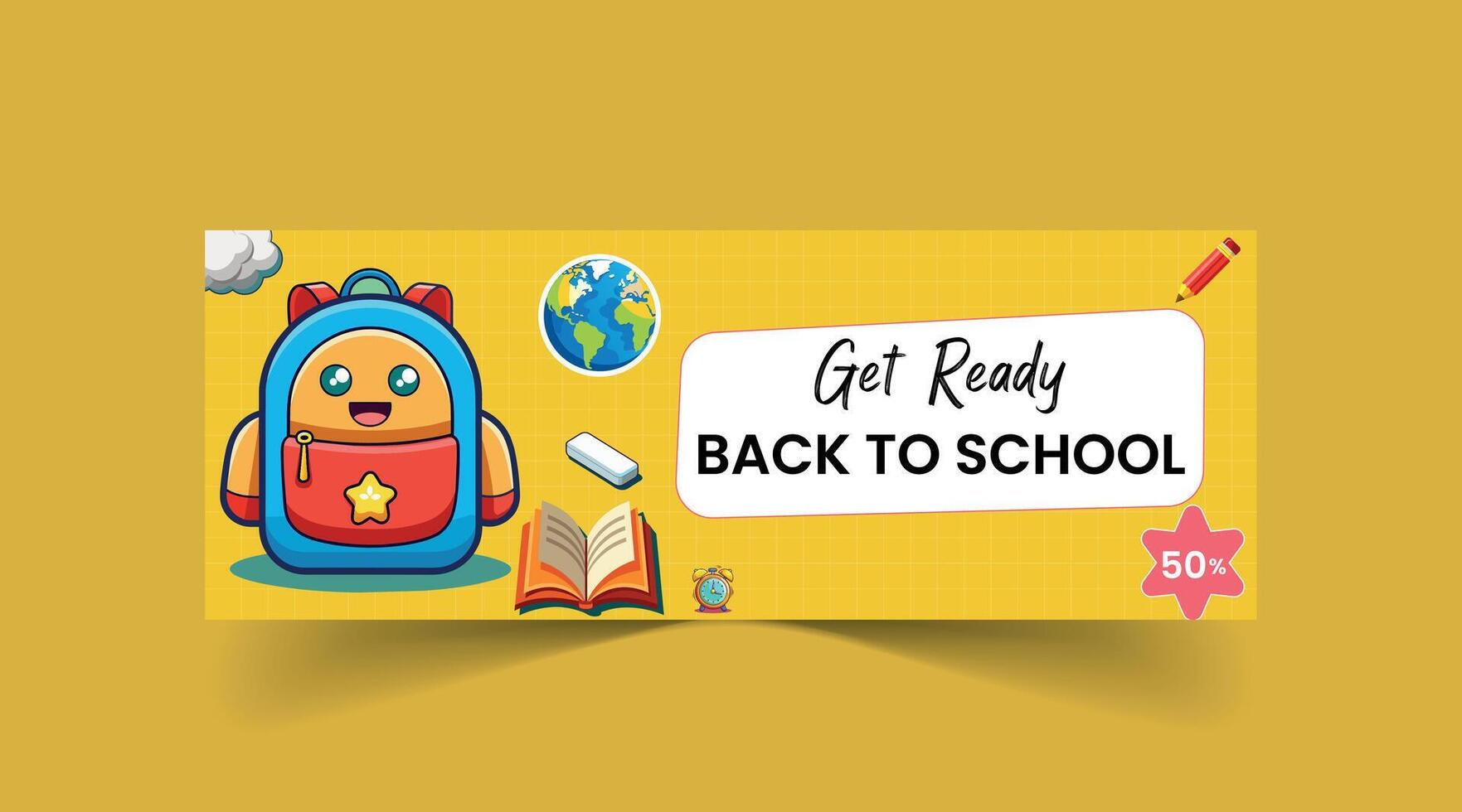 Back to School web banner template vector