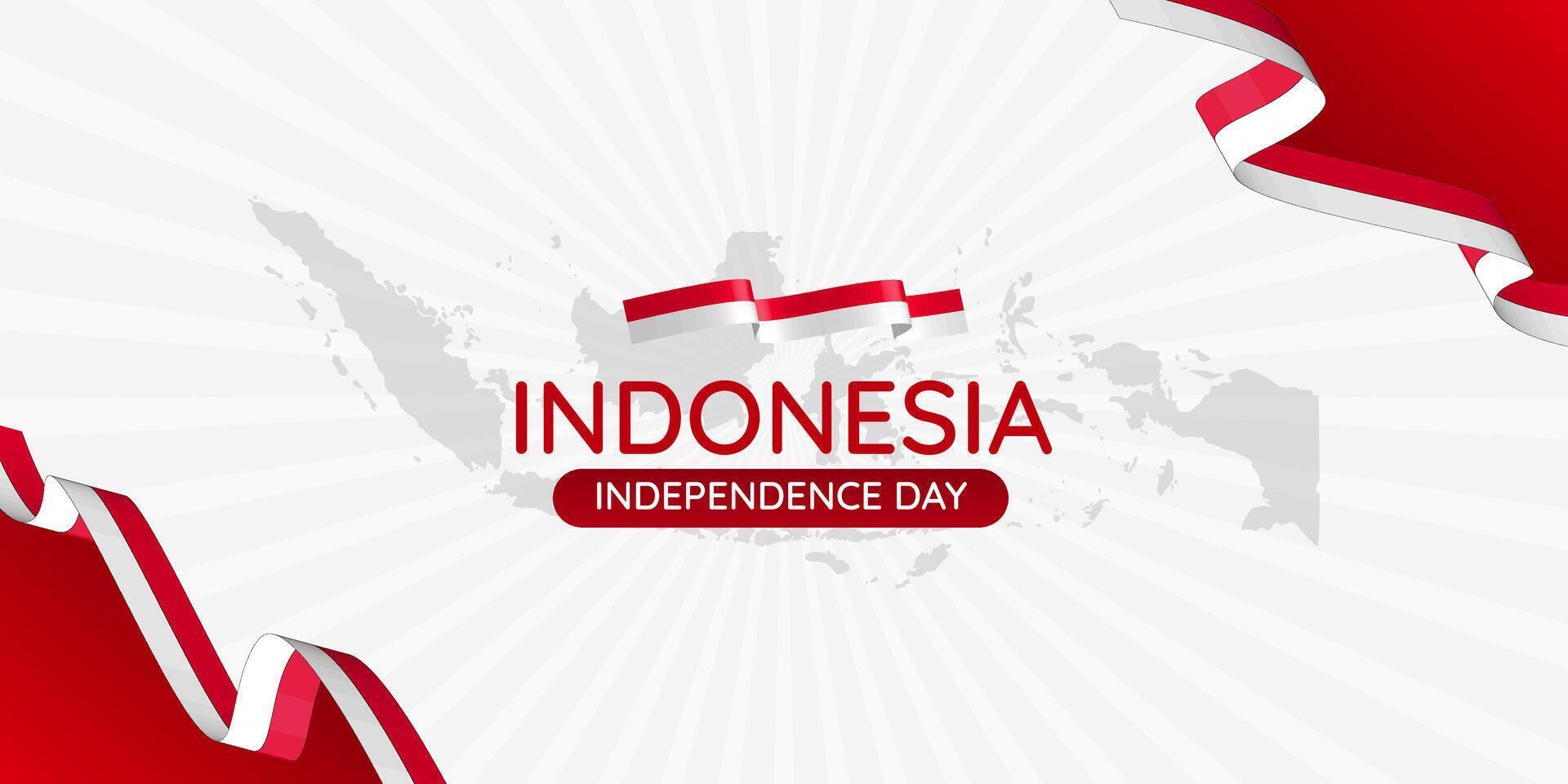 Indonesian happy independence day social media banner template vector