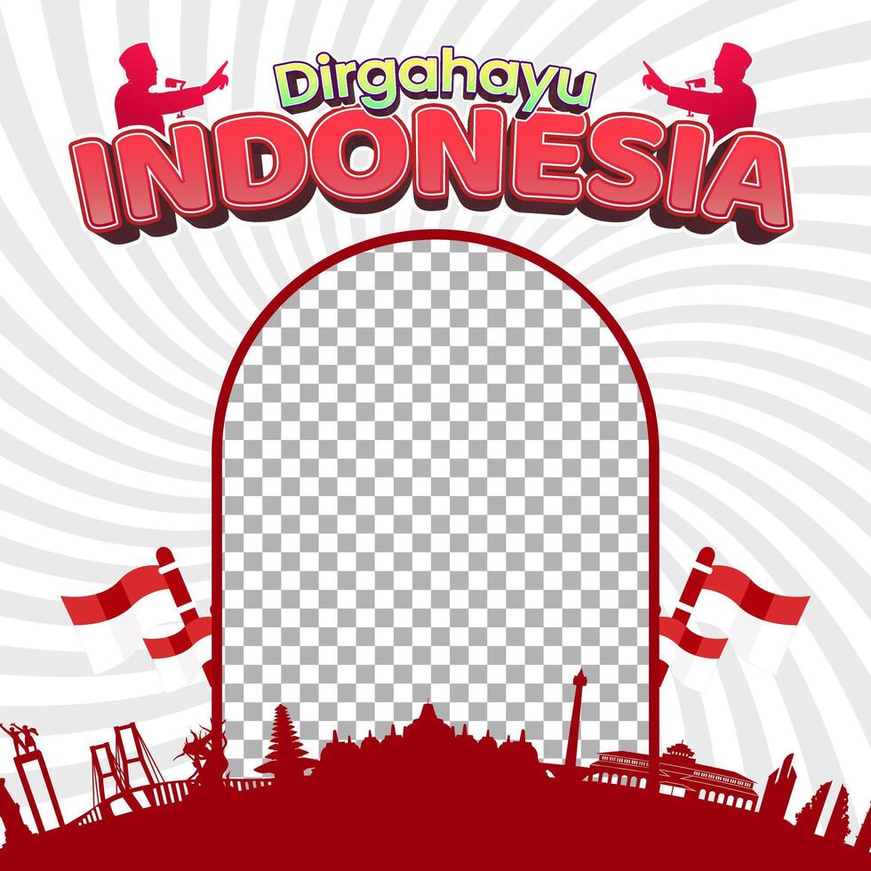 Indonesian happy independence day social media banner template vector