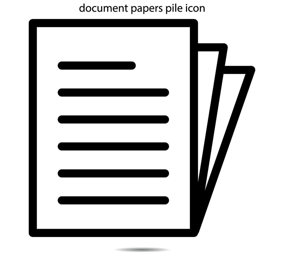 Document papers pile icon vector