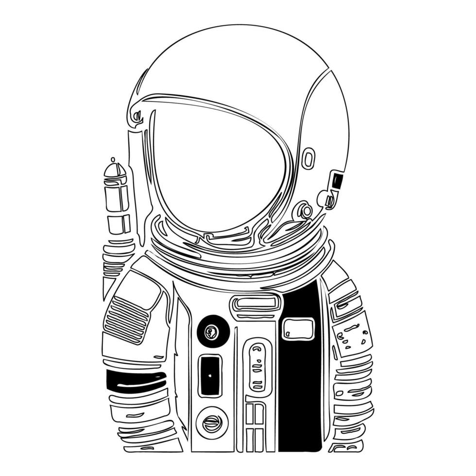 Astronaut outline illustration sketch vector
