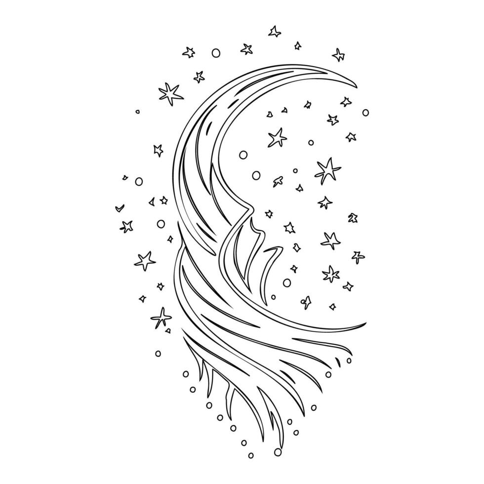 Astronaut outline illustration sketch vector