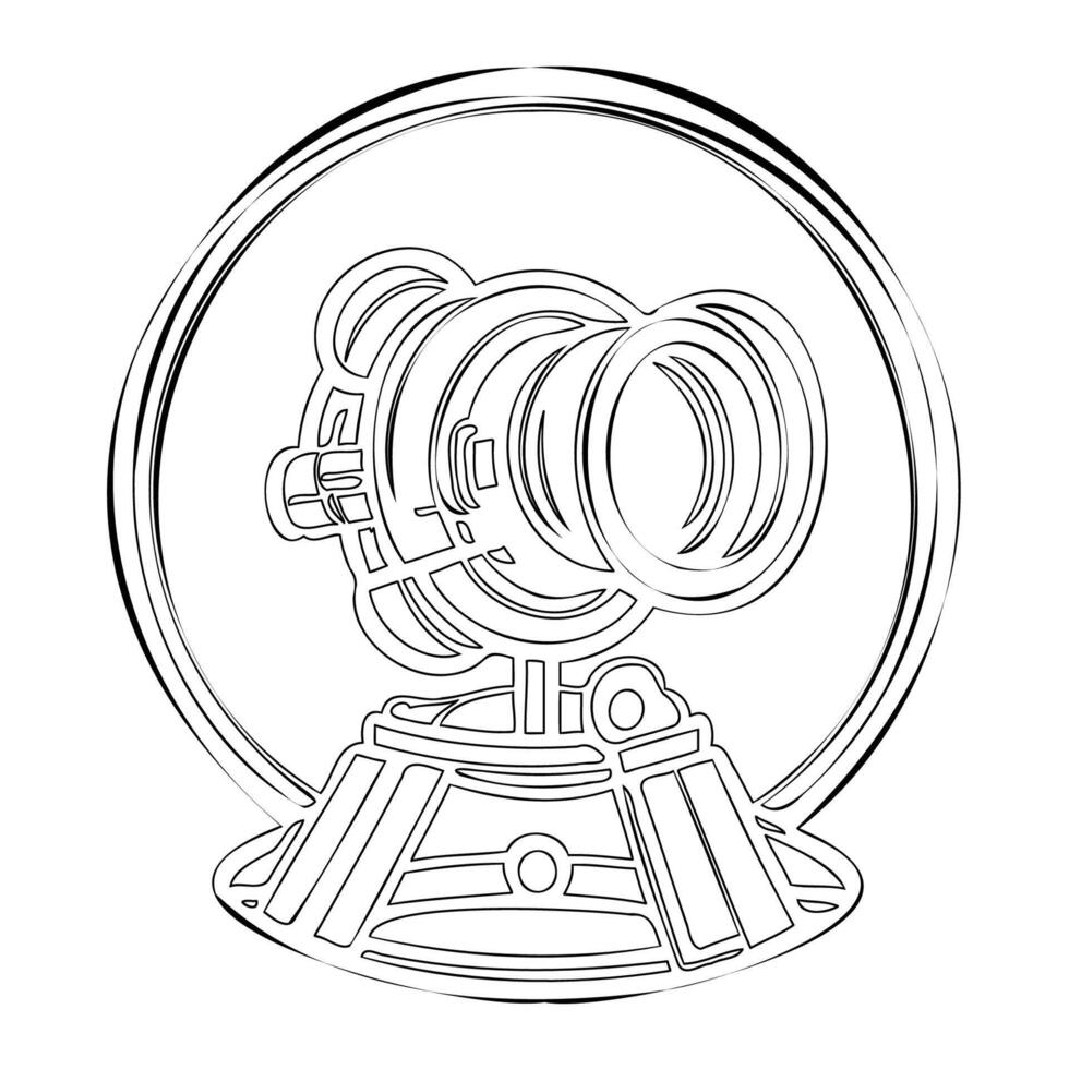 Telescope outline illustration sketch vector