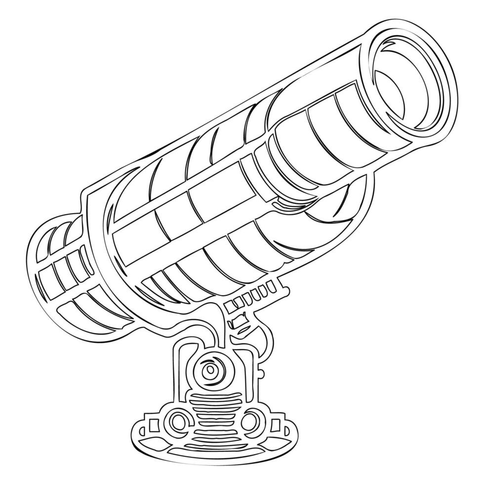 Telescope outline illustration sketch vector