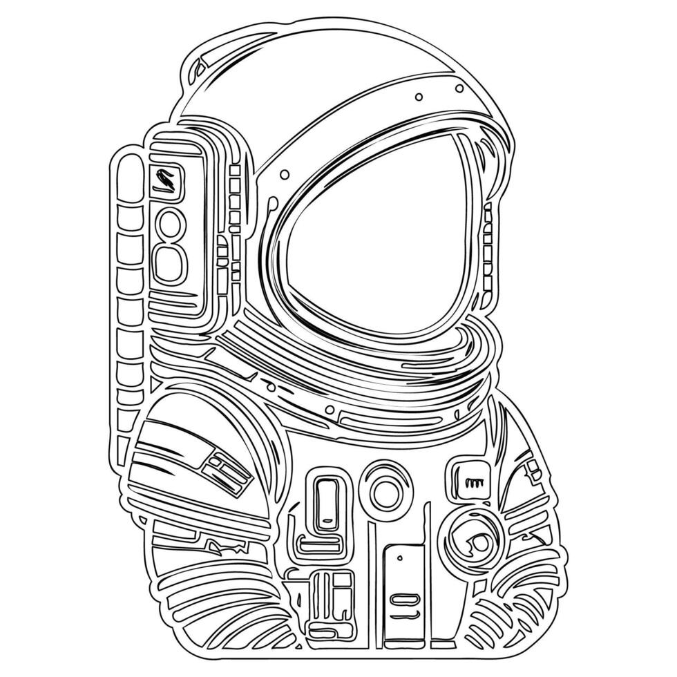 Astronaut outline illustration sketch vector