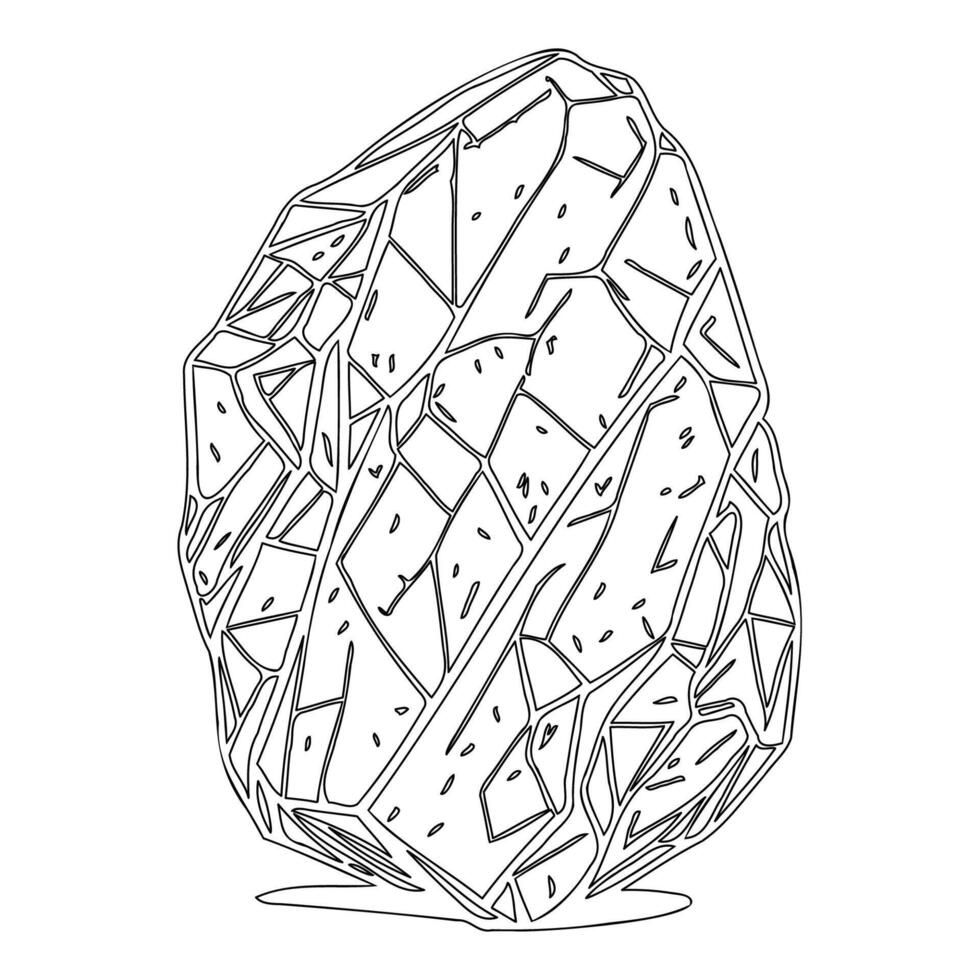Asteroid stone outline illustration sketch vector