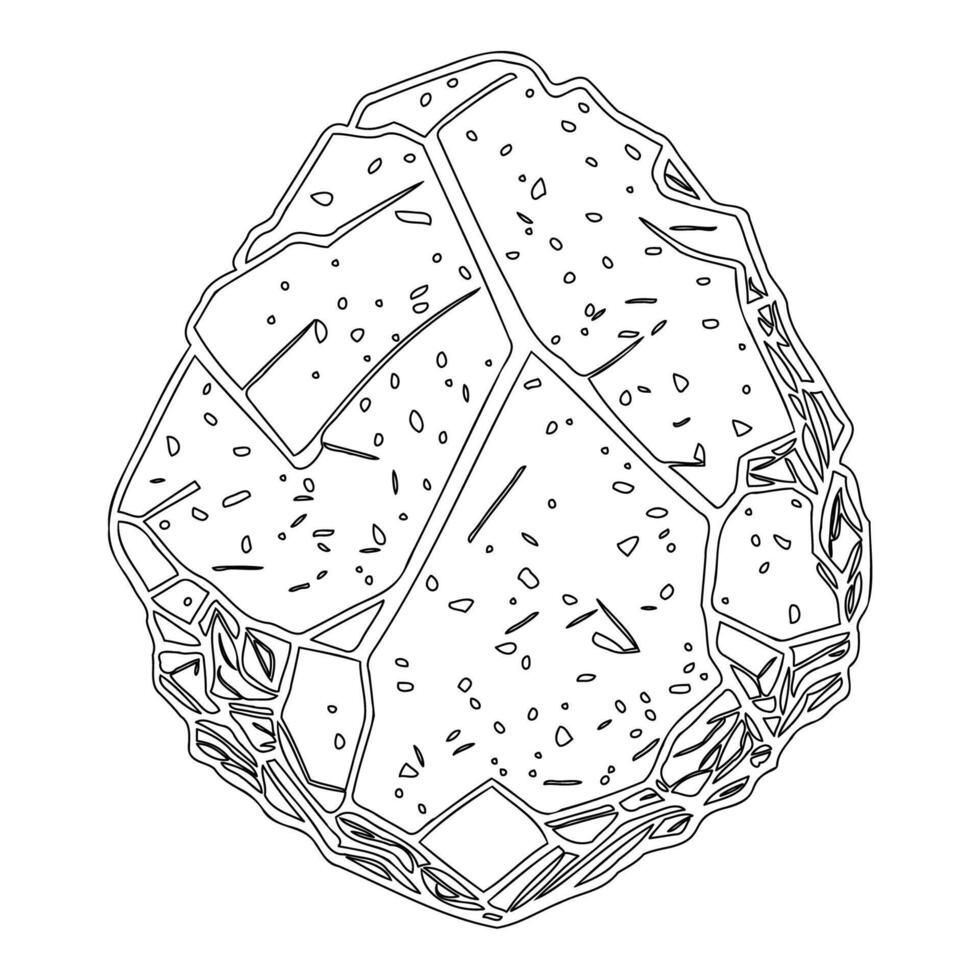 Asteroid stone outline illustration sketch vector