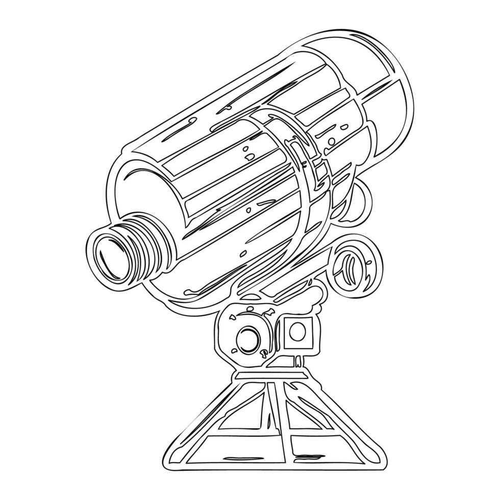 Telescope outline illustration sketch vector