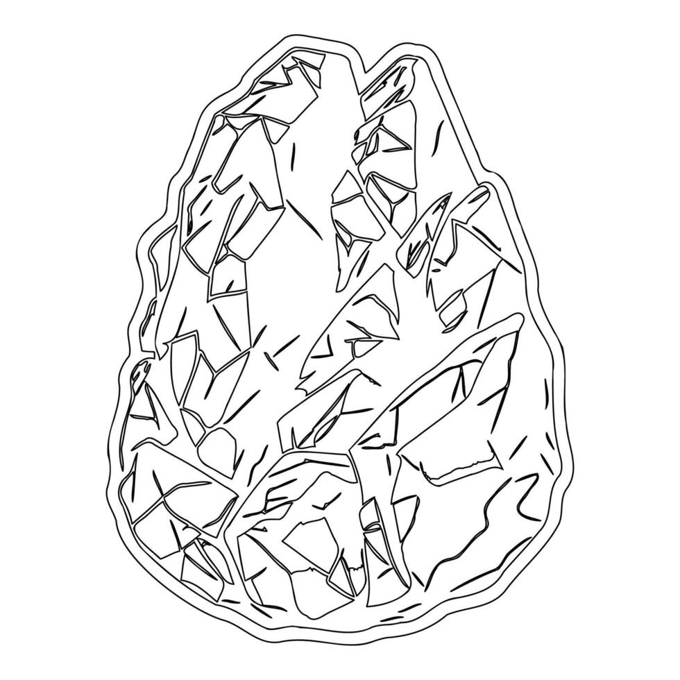 Asteroid stone outline illustration sketch vector