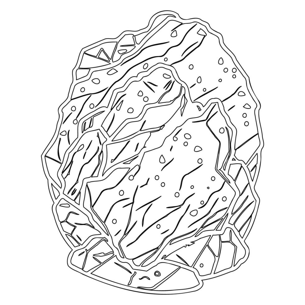 Asteroid stone outline illustration sketch vector