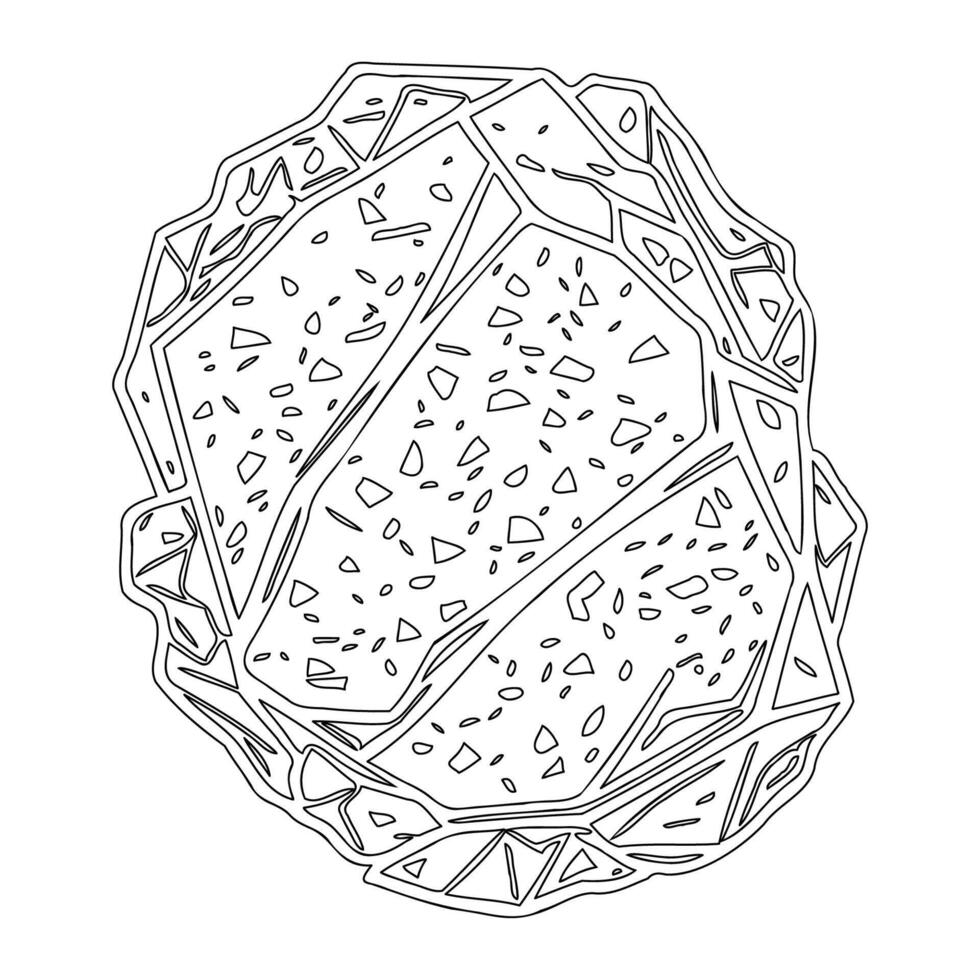 Asteroid stone outline illustration sketch vector