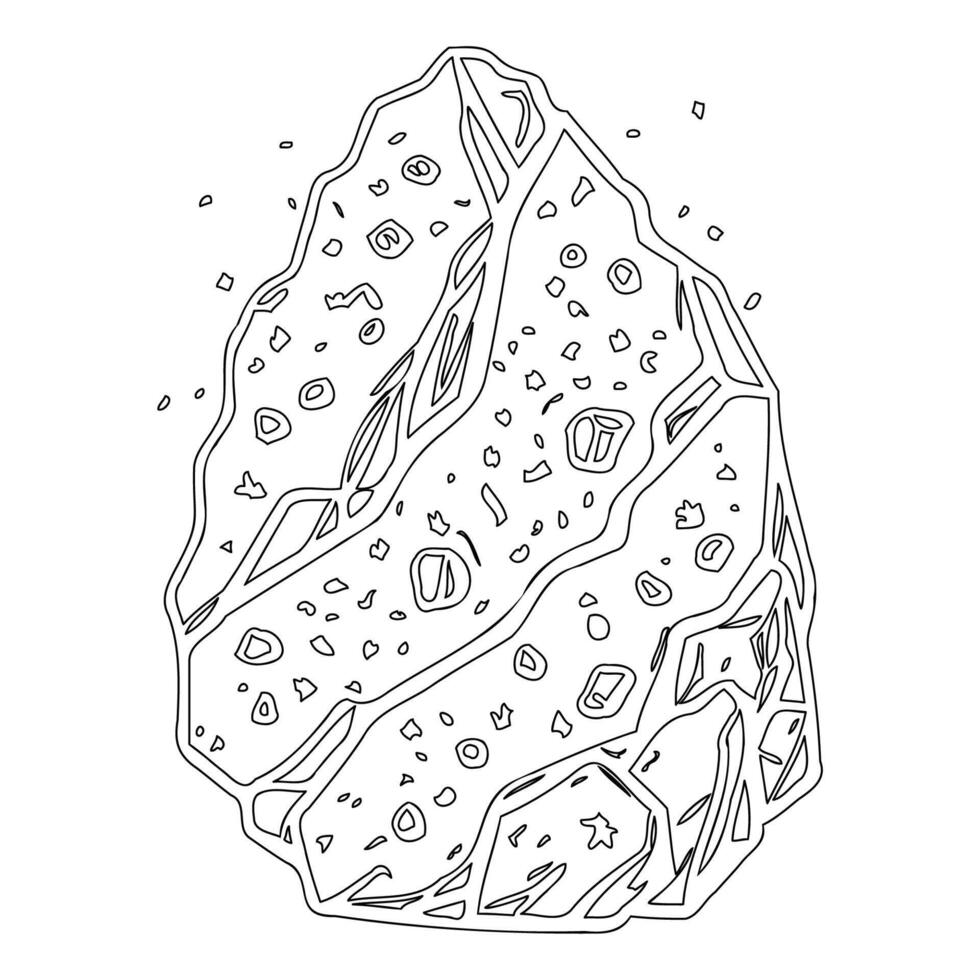 Asteroid stone outline illustration sketch vector