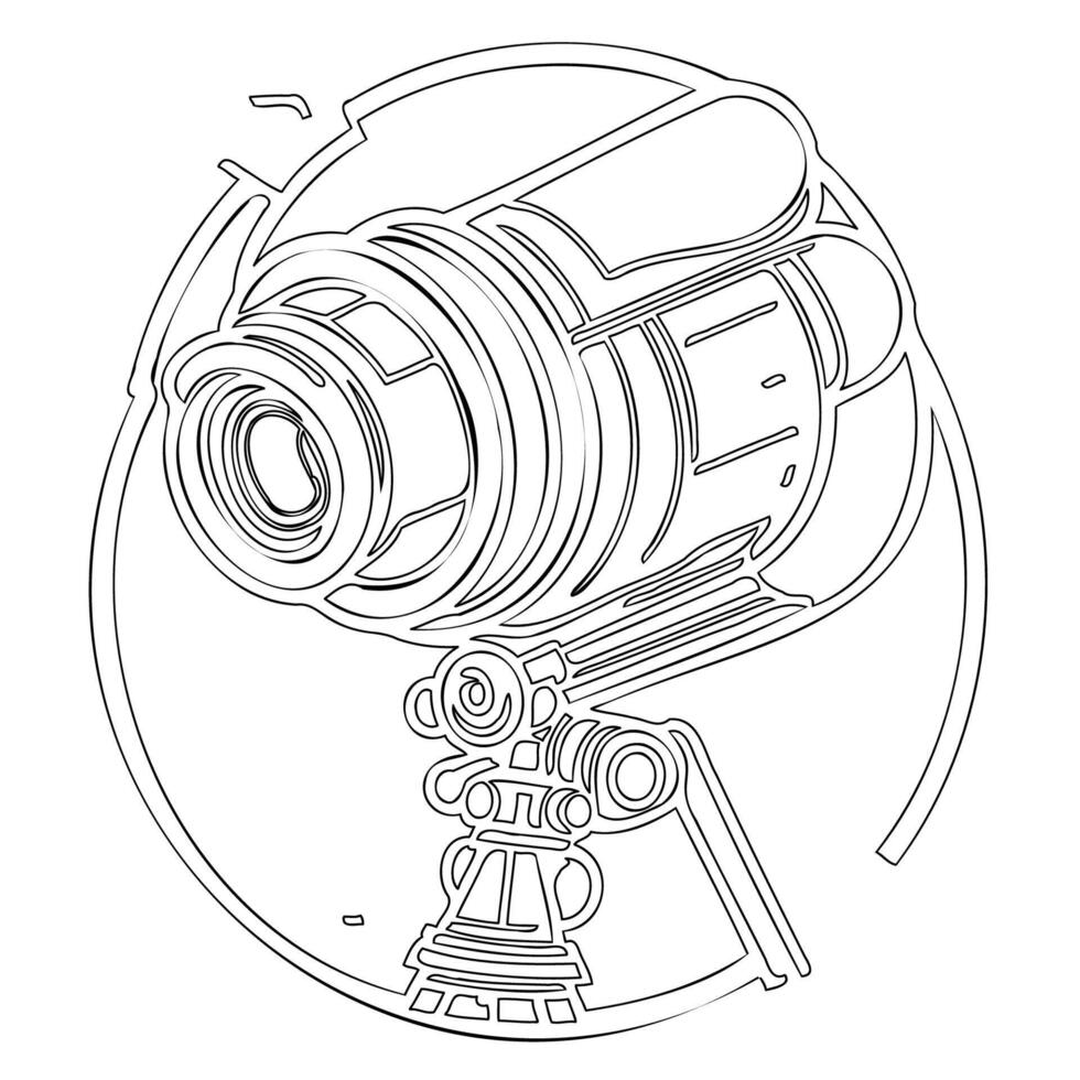 Telescope outline illustration sketch vector