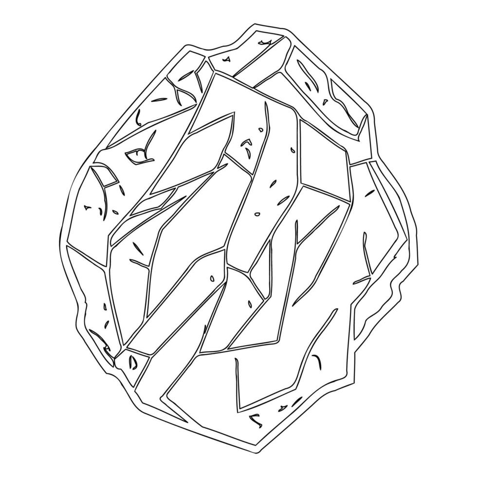 Asteroid stone outline illustration sketch vector