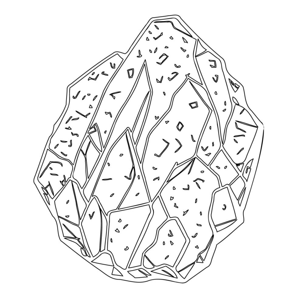 Asteroid stone outline illustration sketch vector