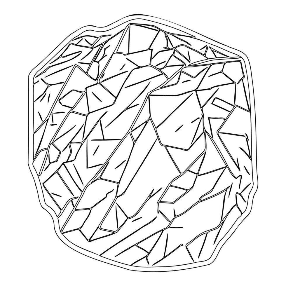 Asteroid stone outline illustration sketch vector