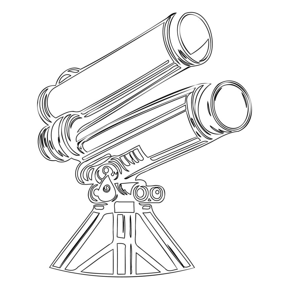 Telescope outline illustration sketch vector