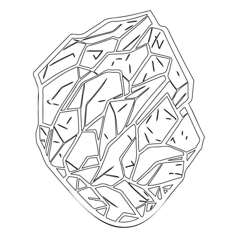 Asteroid stone outline illustration sketch vector