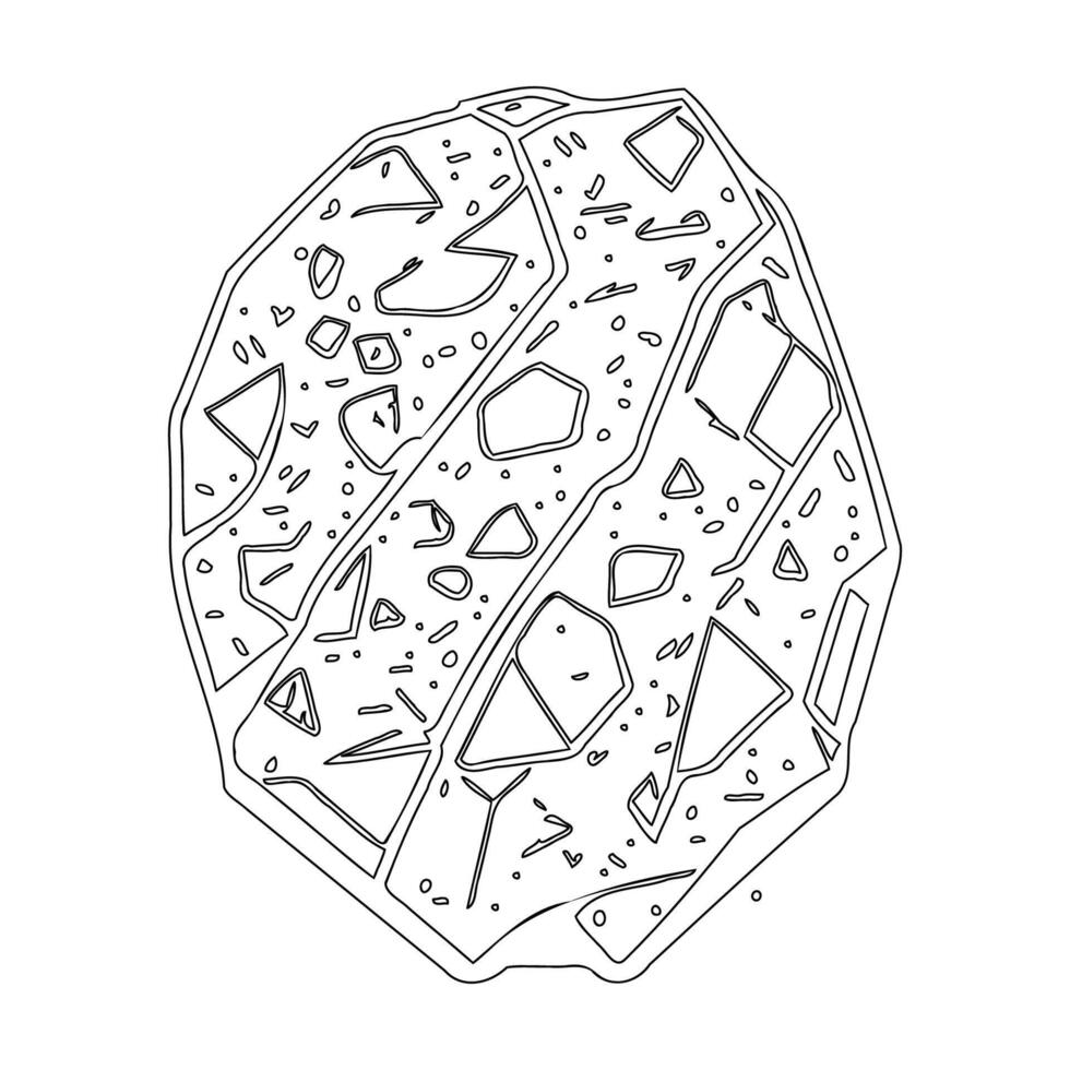 Asteroid stone outline illustration sketch vector