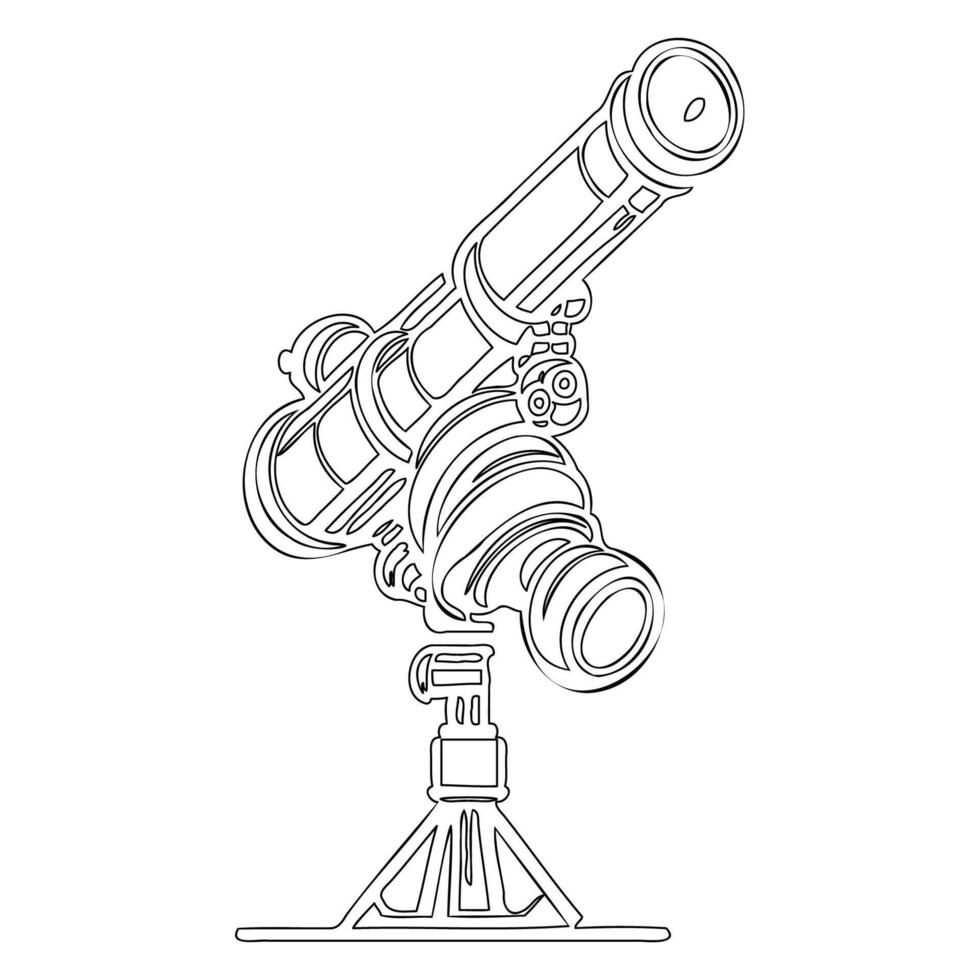 Telescope outline illustration sketch vector