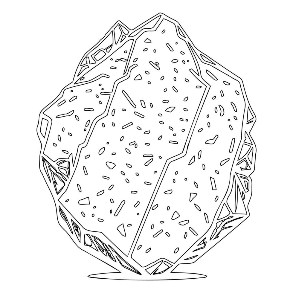 Asteroid stone outline illustration sketch vector
