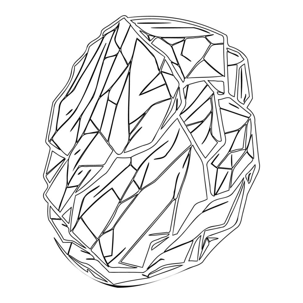 Asteroid stone outline illustration sketch vector