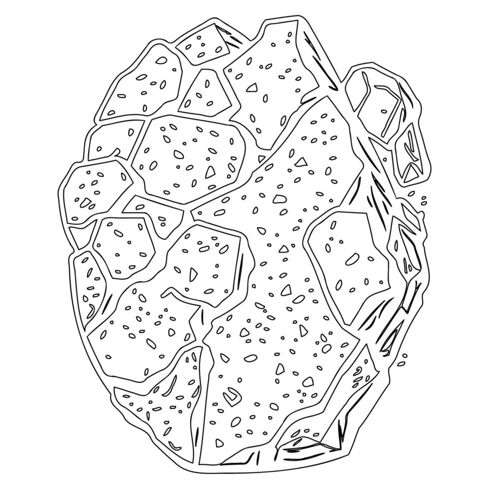 Asteroid stone outline illustration sketch vector