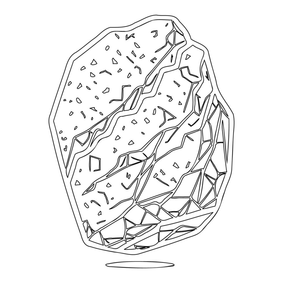 Asteroid stone outline illustration sketch vector