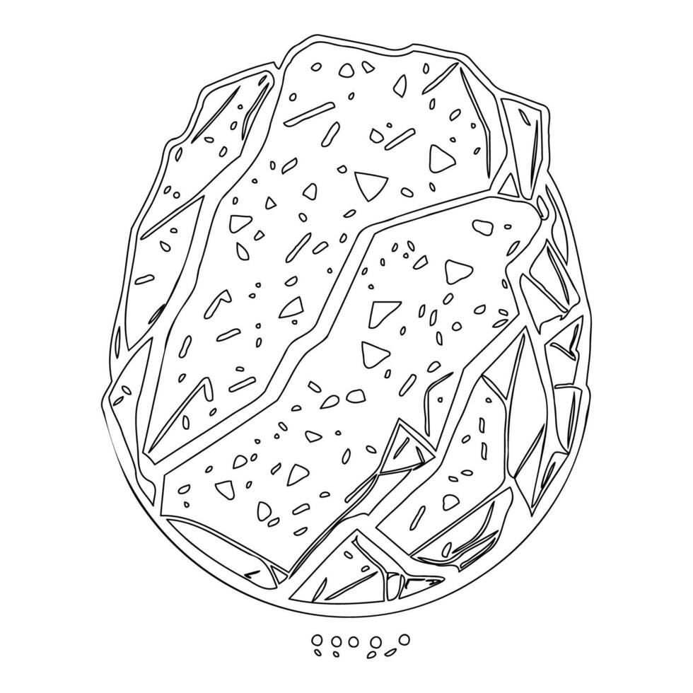 Asteroid stone outline illustration sketch vector
