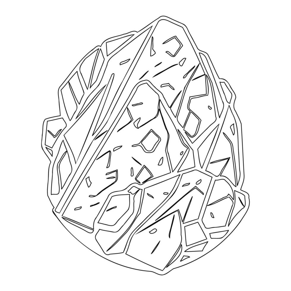 Asteroid stone outline illustration sketch vector