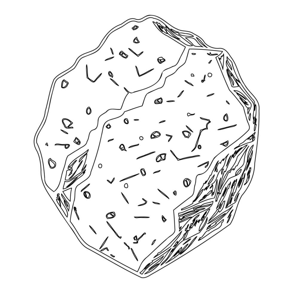 Asteroid stone outline illustration sketch vector