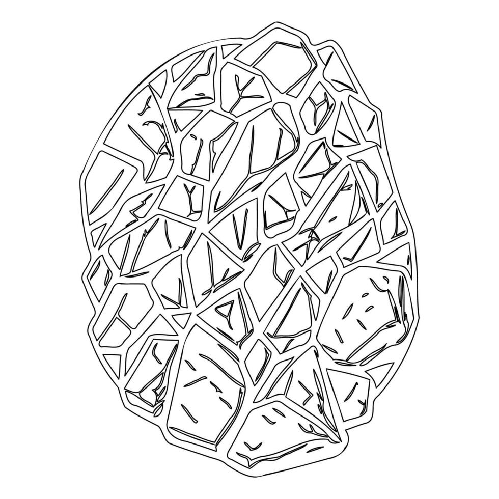 Asteroid stone outline illustration sketch vector