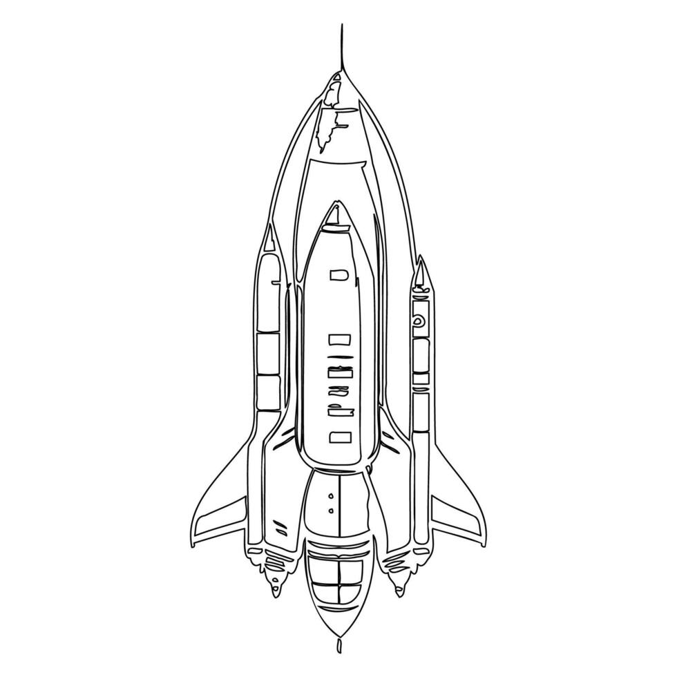 Space shuttle outline illustration sketch vector