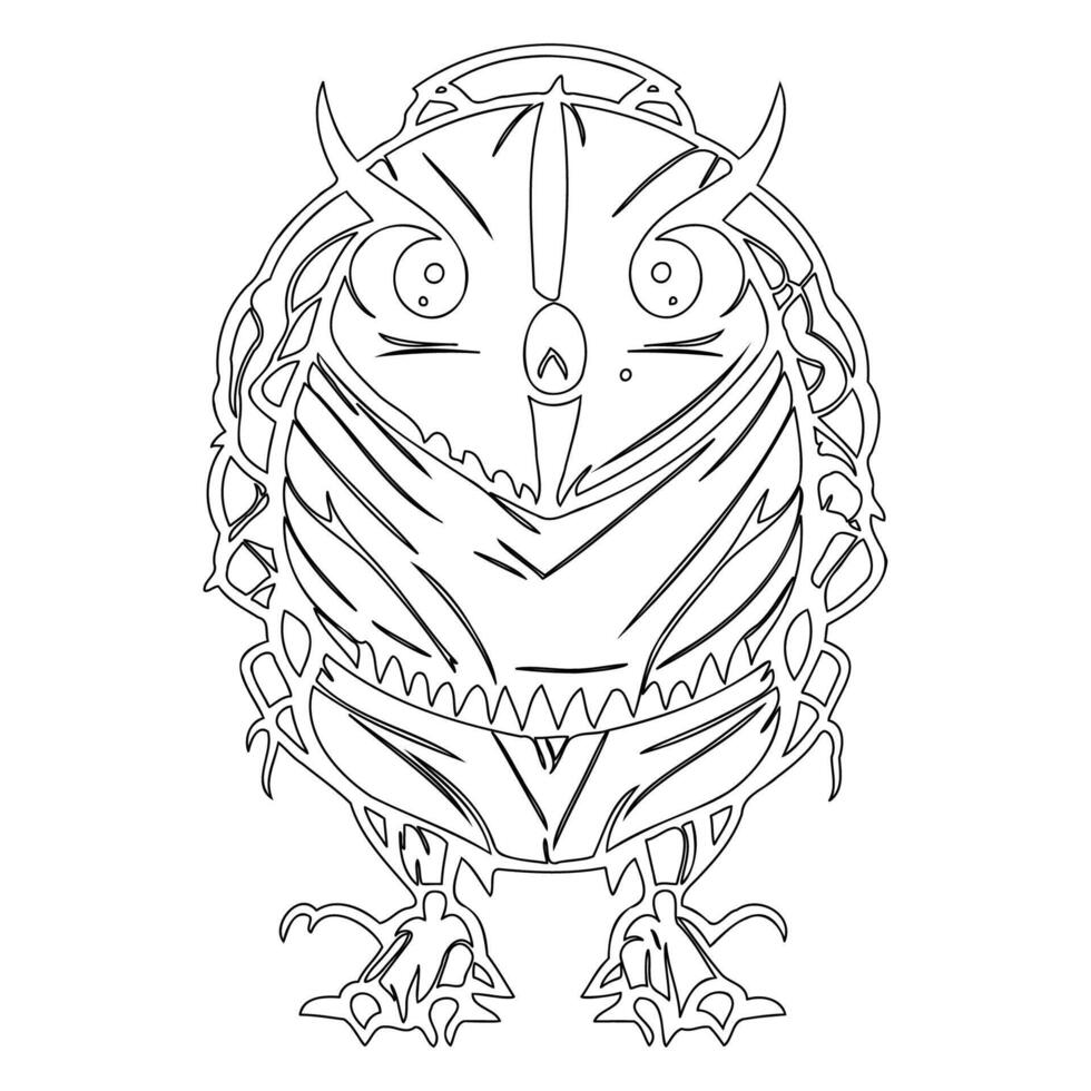 Monster alien outline illustration sketch vector