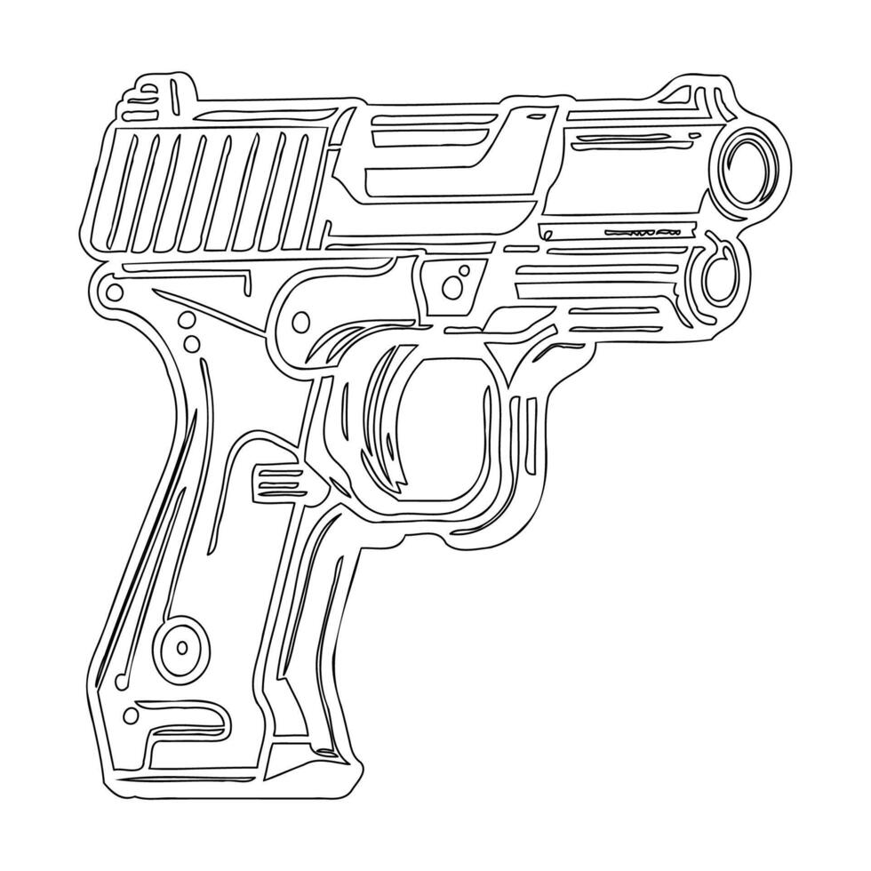 Gun galaxy outline illustration sketch vector