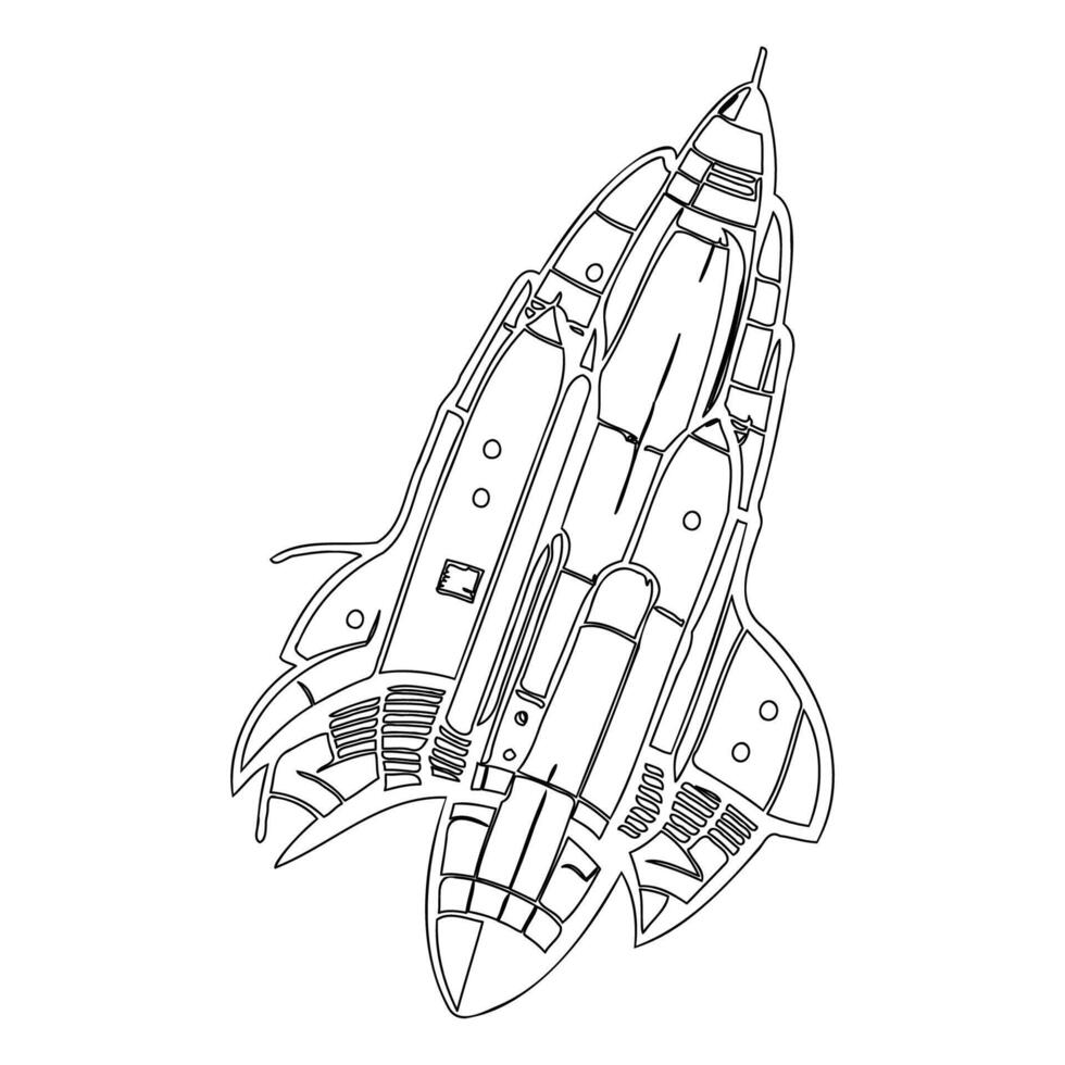Space shuttle outline illustration sketch vector