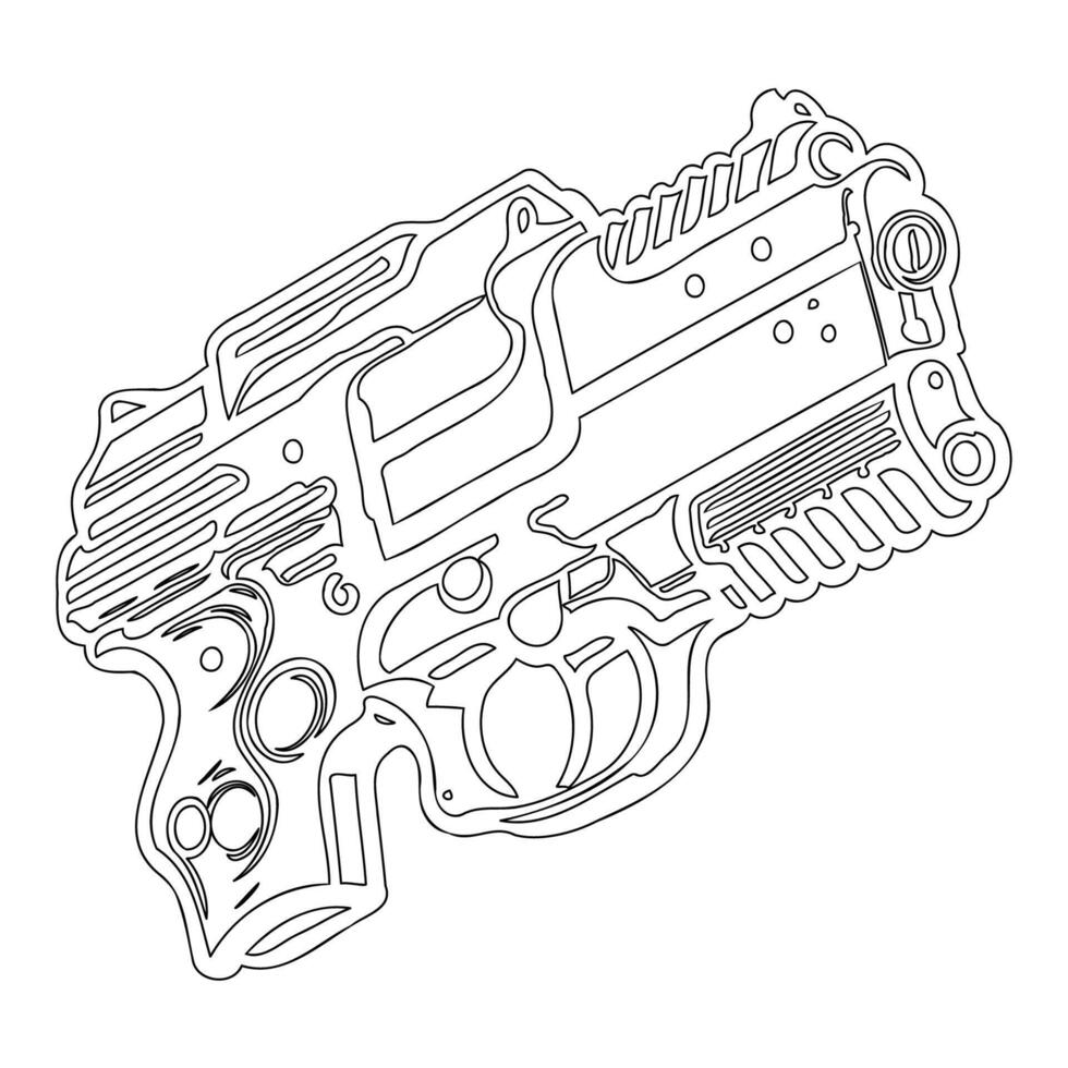 Gun galaxy outline illustration sketch vector