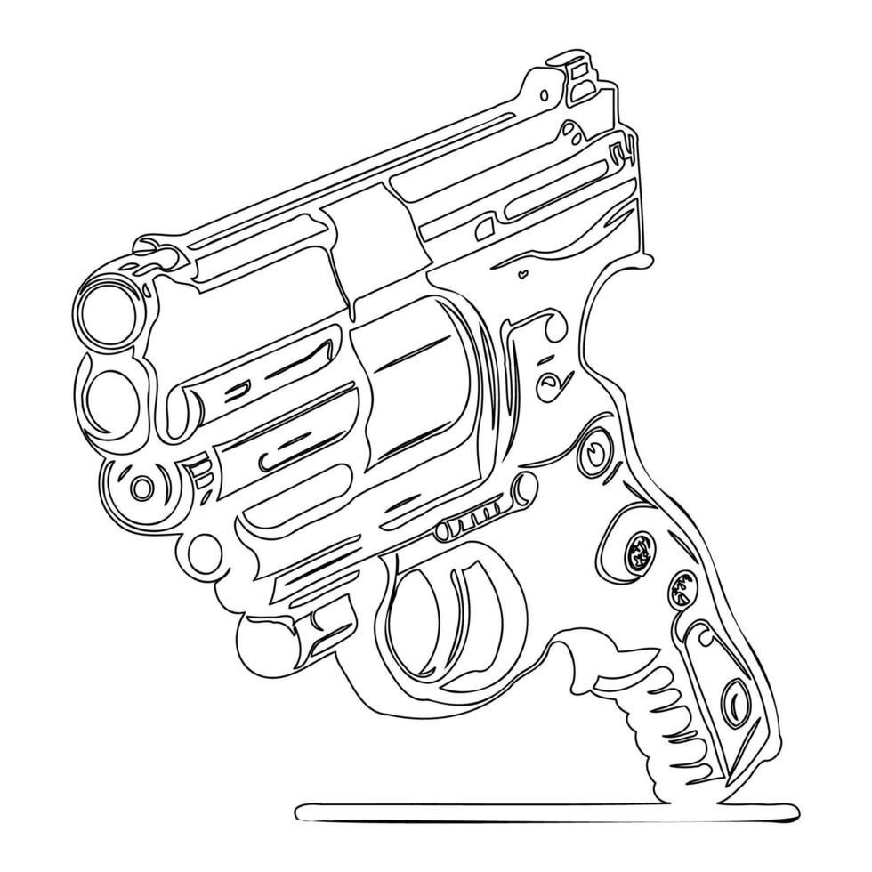 Gun galaxy outline illustration sketch vector