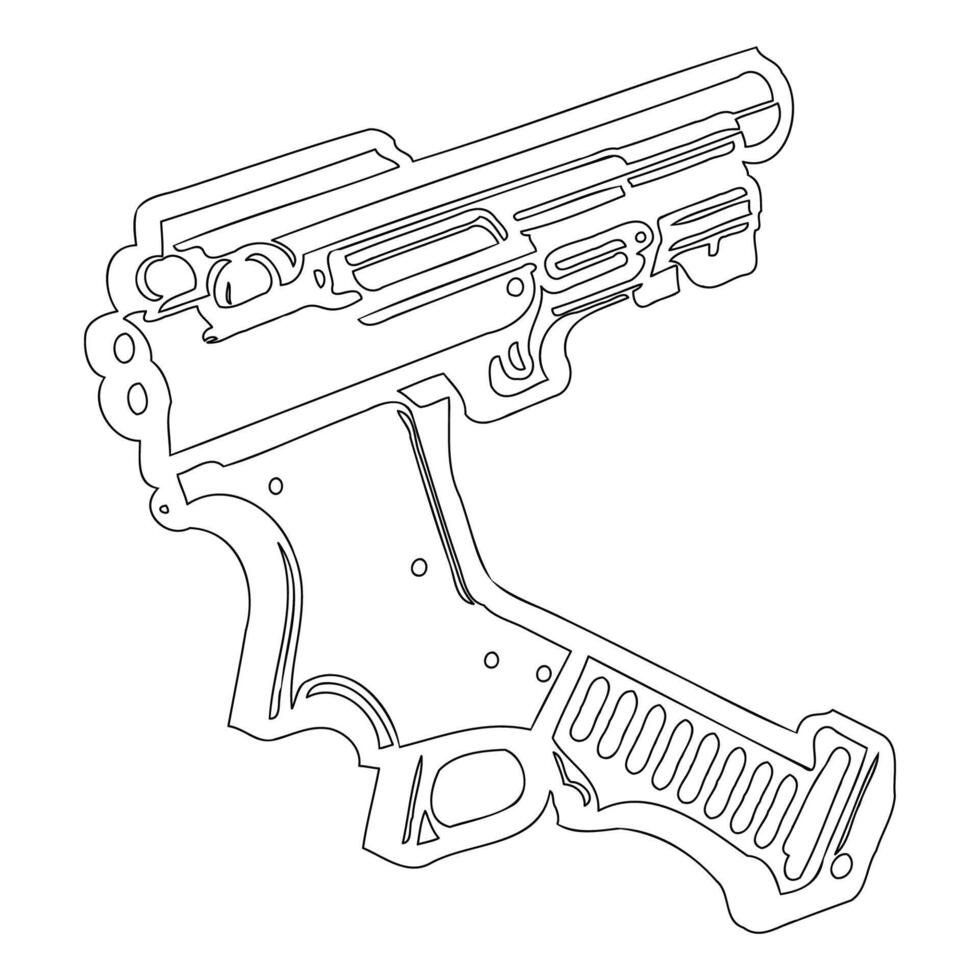 Gun galaxy outline illustration sketch vector