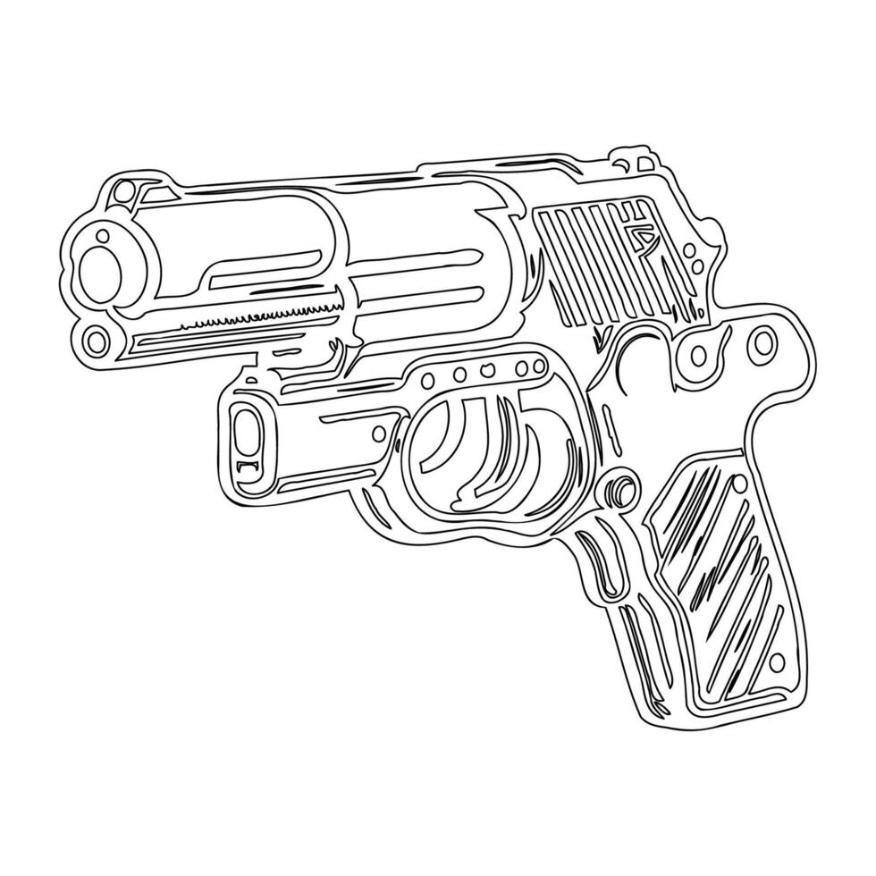 Gun galaxy outline illustration sketch vector