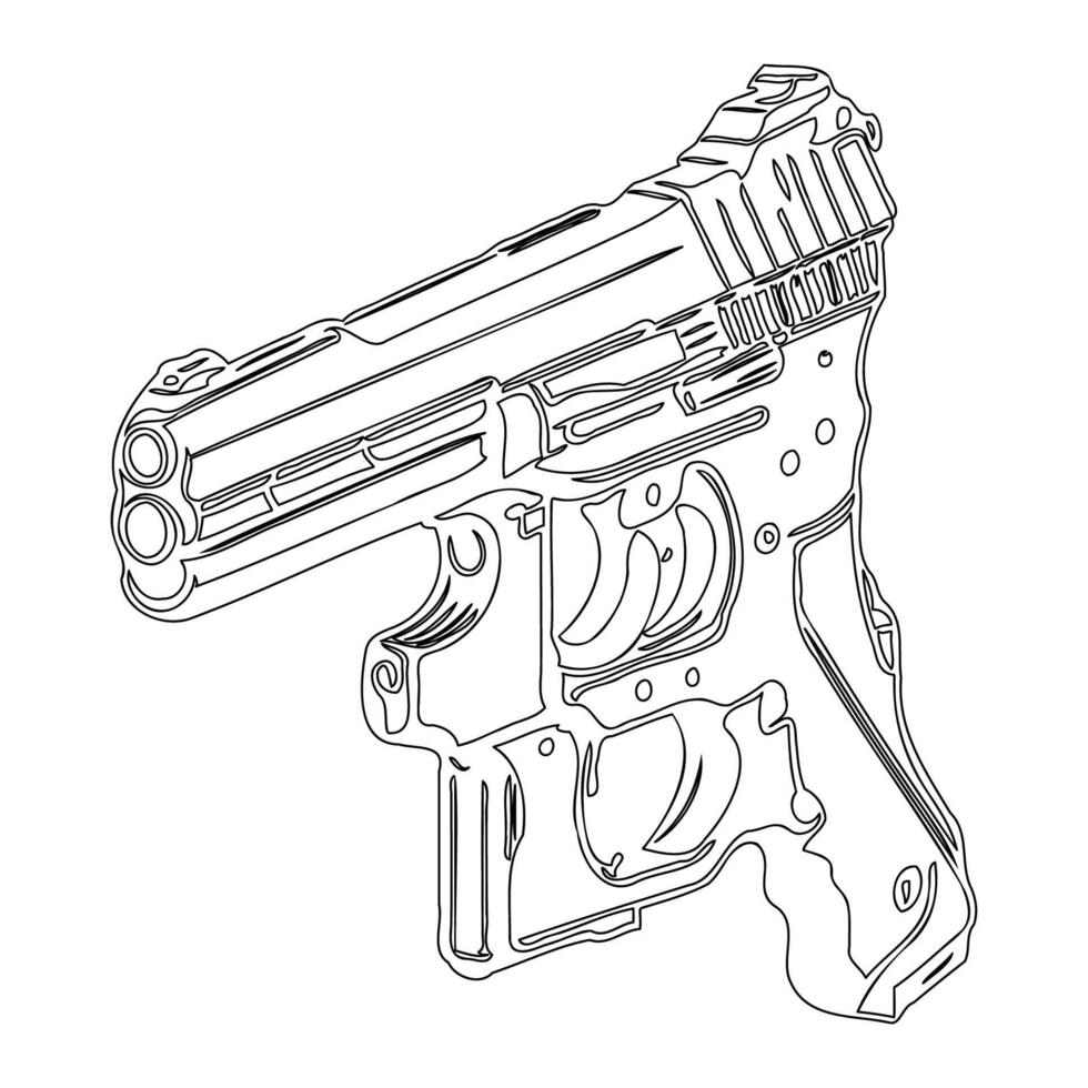Gun galaxy outline illustration sketch vector
