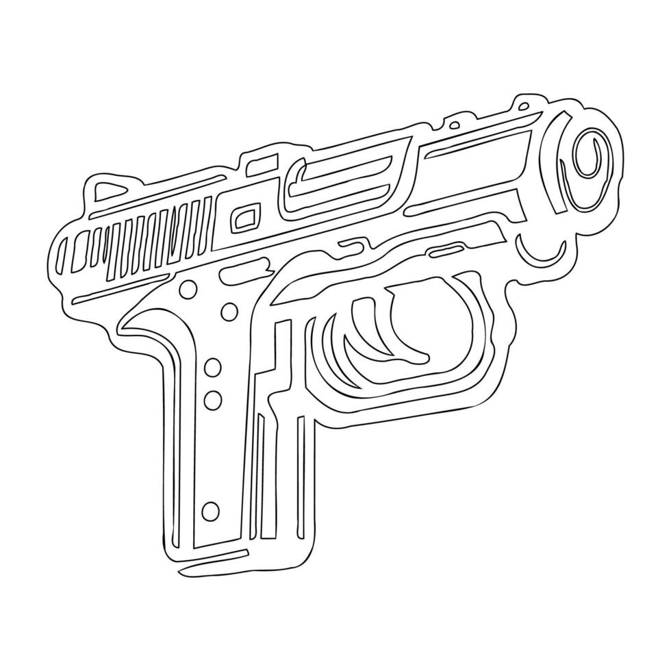 Gun galaxy outline illustration sketch vector