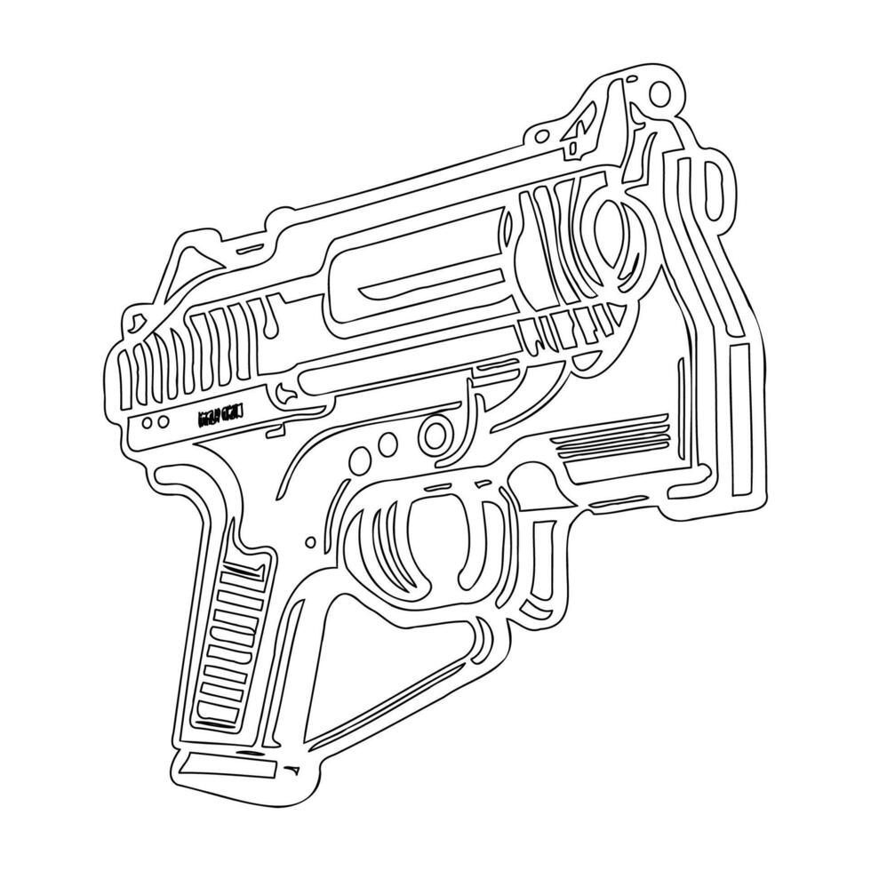 Gun galaxy outline illustration sketch vector