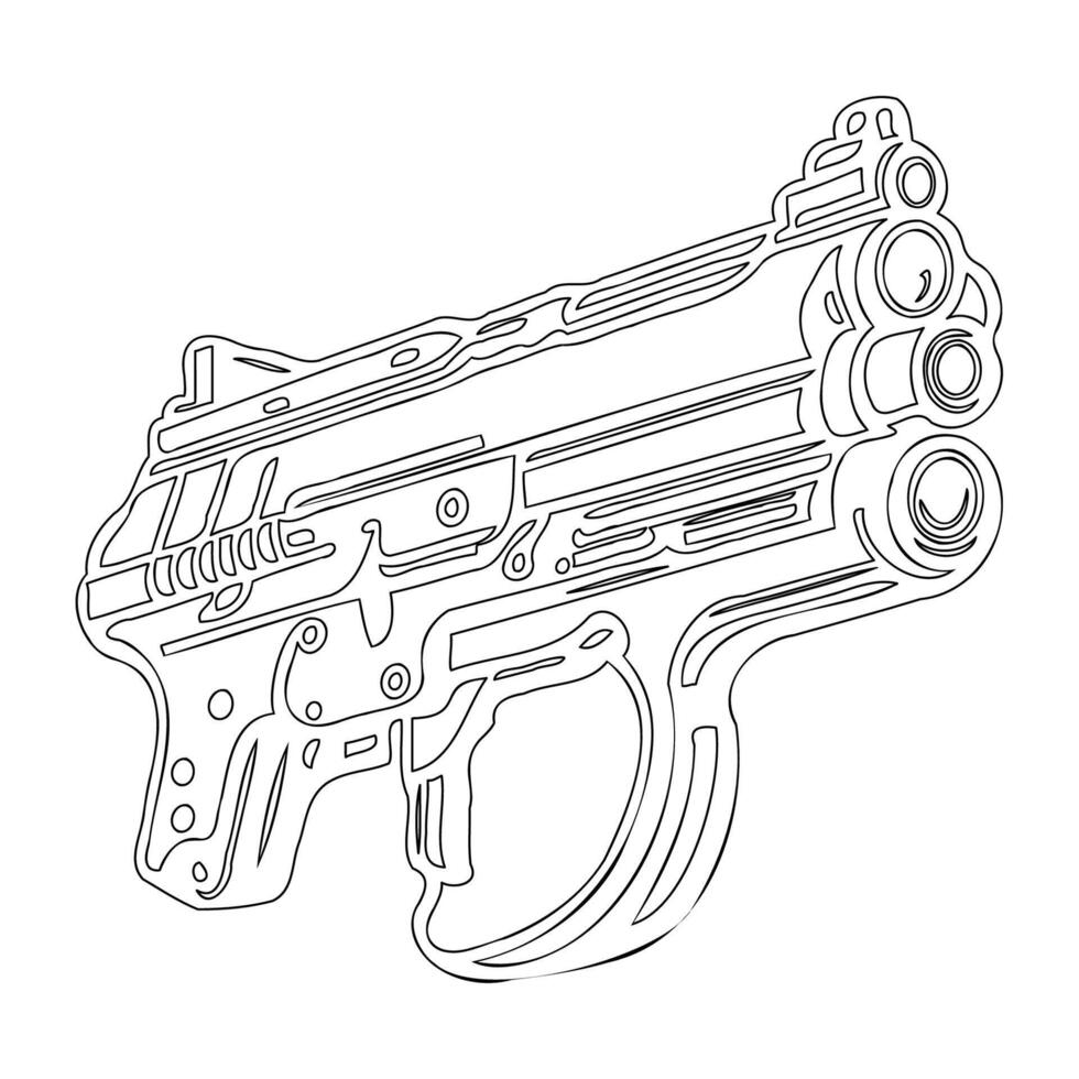 Gun galaxy outline illustration sketch vector
