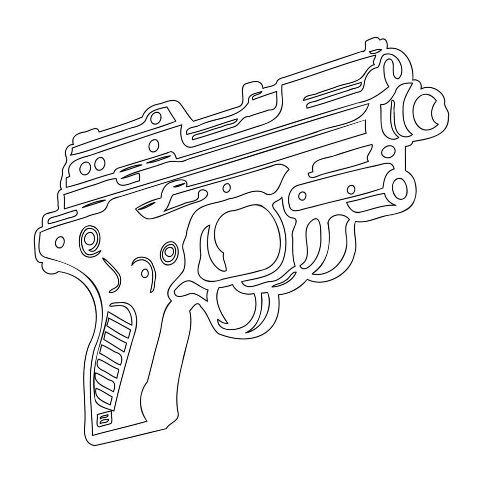 Gun galaxy outline illustration sketch vector
