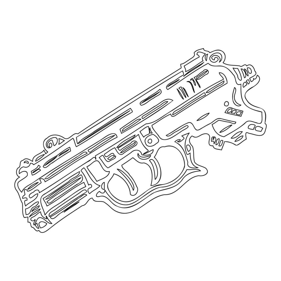 Gun galaxy outline illustration sketch vector
