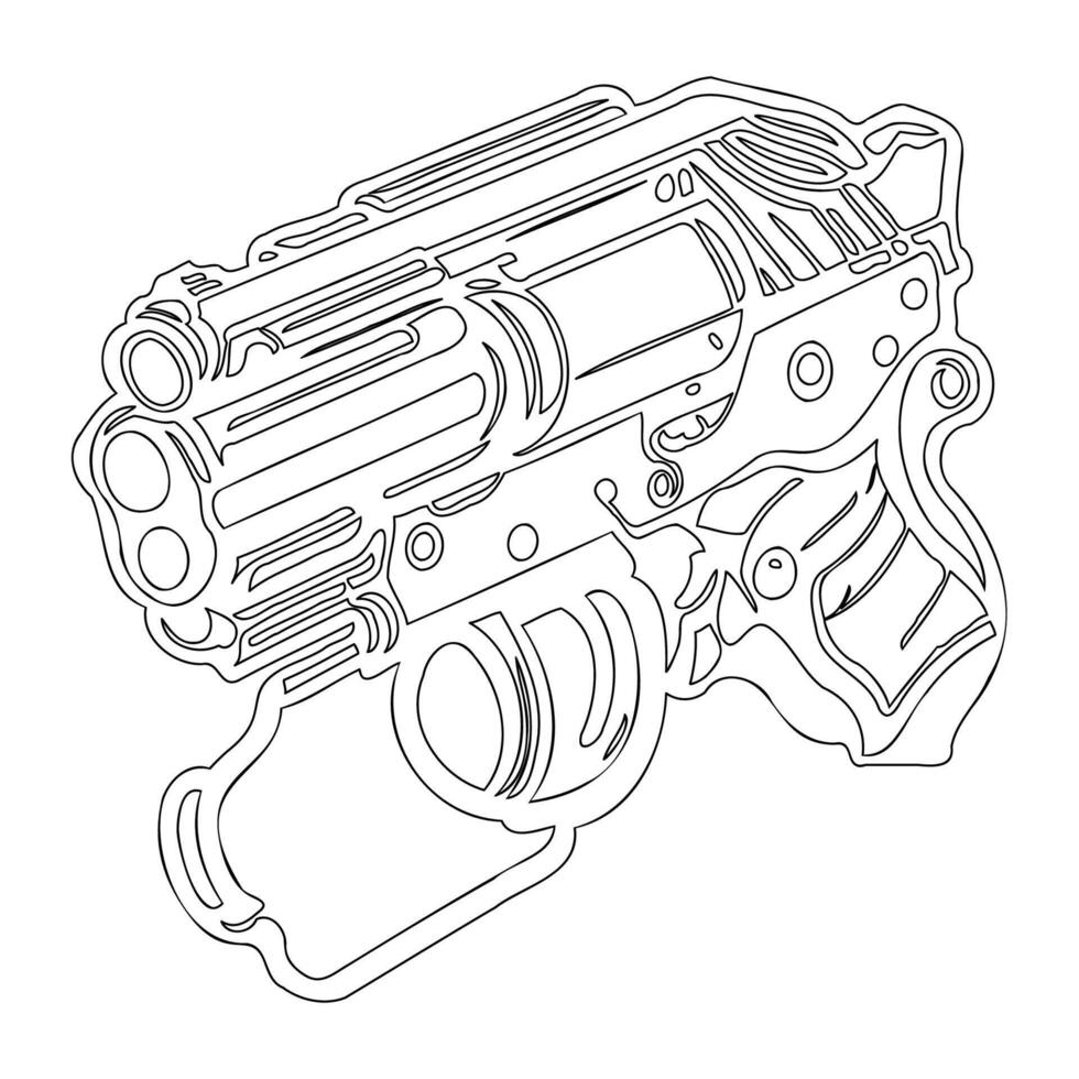 Gun galaxy outline illustration sketch vector
