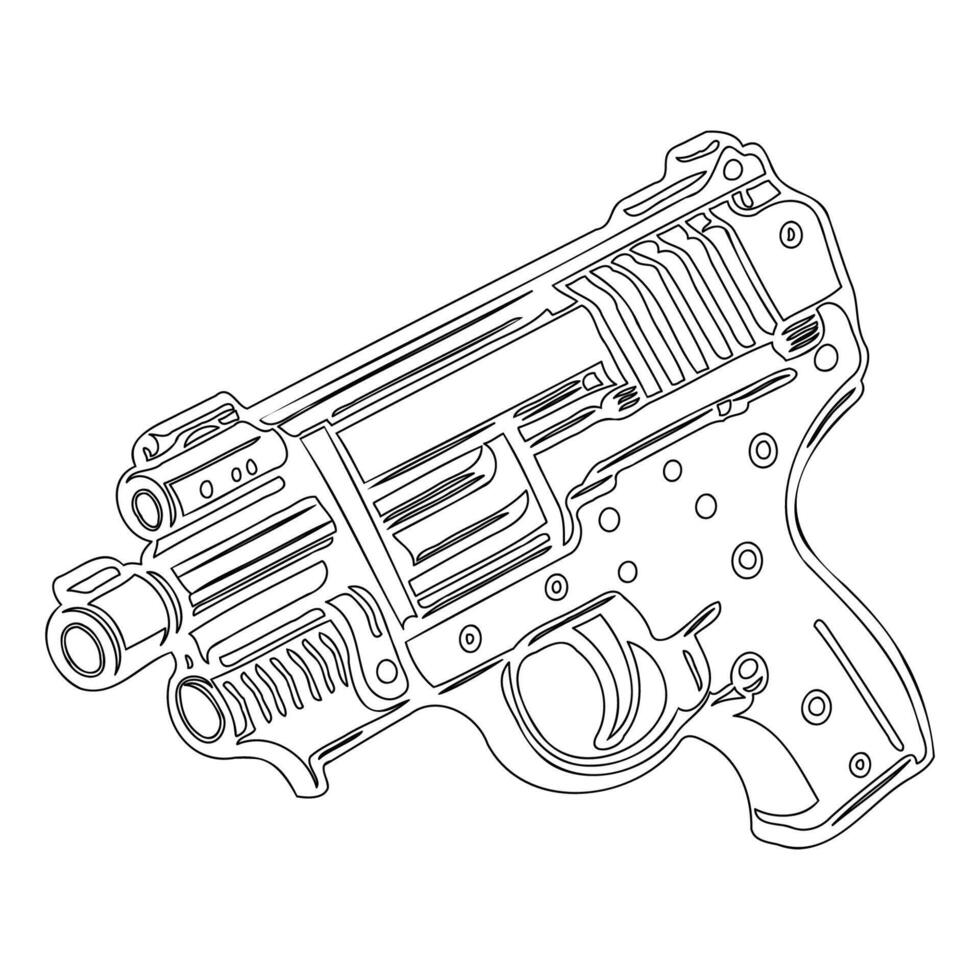 Gun galaxy outline illustration sketch vector